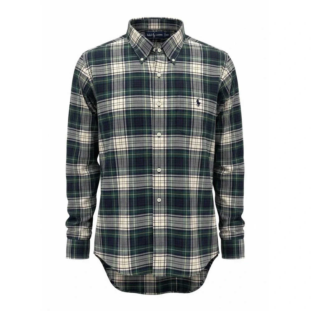 Polo Ralph Lauren Blake Mens XXL Green Navy Plaid Cotton Button Down Shirt NEW